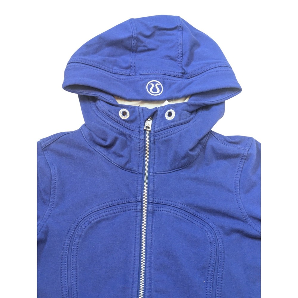 Lululemon Athletica‎ Full Zip Hoodie Jacket Size 6 Blue Thumb Hole